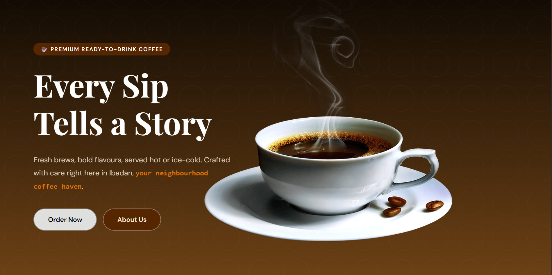 Polo's Coffee website design, image 1 of 4
